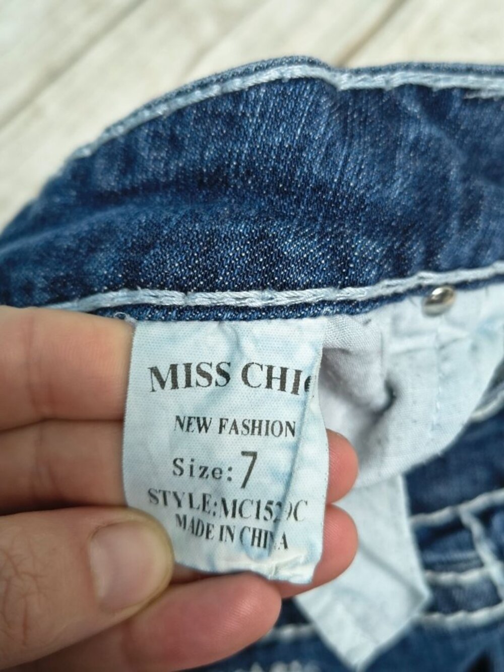 Miss Chic Y2K Rhinestone Ultra Low Rise Jeans Size 7 - Picture 10 of 12